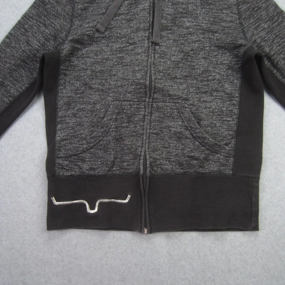 Kimes Ranch Jacket Womens Medium Black Space Dye Full Zip Hoodie Horn Logo‎ Slim - Picture 5 of 16